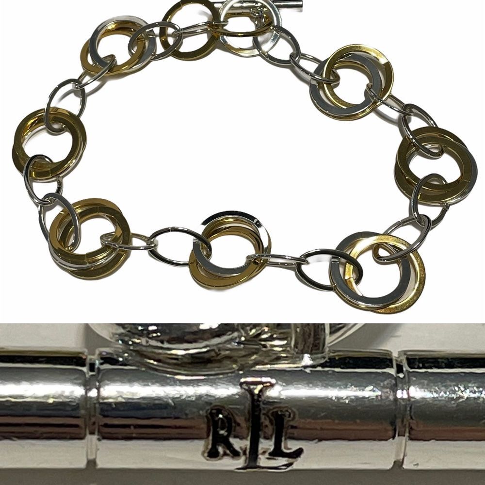 lauren ralph lauren necklace silver gold Tone